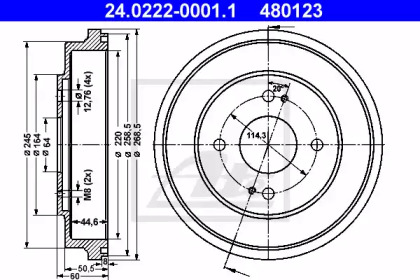 Барабанный тормозной механизм ATE для HONDA ACCORD IV (CB) 2.0 i 16V (CB3)