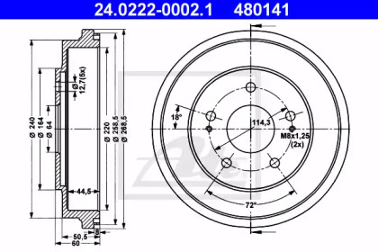 Барабанный тормозной механизм ATE для HONDA HR-V (GH) 1.6 16V 4WD (GH2, GH4)