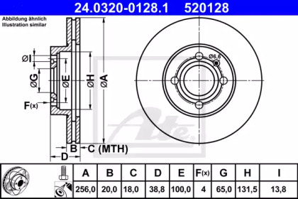 Тормозной диск ATE для VW GOLF II (19E, 1G1) 1.8 GTI 16V