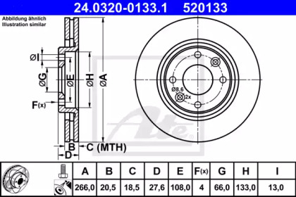 Дисковой тормозной механизм ATE для PEUGEOT 306 Кабриолет (7D, N3, N5) 1.8 16V