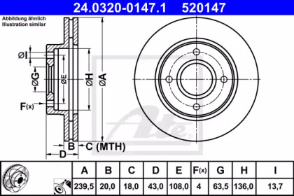 Тормозной диск ATE для FORD FIESTA III (GFJ) 1.6