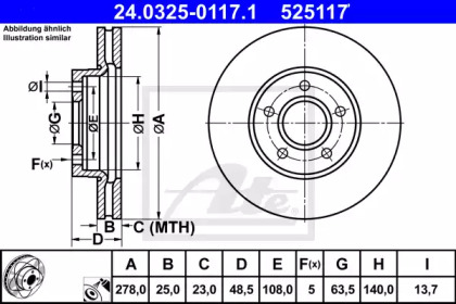 Тормозной диск ATE для FORD FOCUS II Кабриолет 1.6