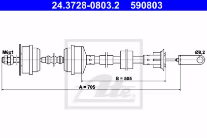 Система управления сцеплением ATE для PEUGEOT 205 I (741A/C) 1.7 Diesel