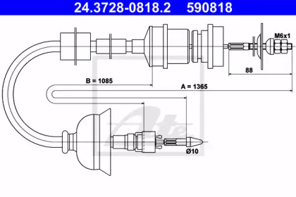 Система управления сцеплением ATE для PEUGEOT 405 I (15B) 1.8 Turbo Diesel