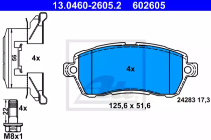 Тормозные колодки ATE для FORD FIESTA VI 1.5 TDCi