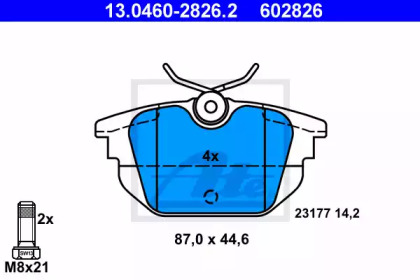 Тормозные колодки ATE для ALFA ROMEO 146 (930_) 1.7 i.e. 16V (930.B1)