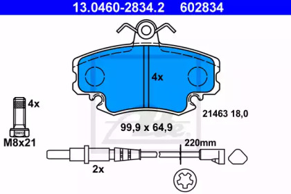 Тормозные колодки ATE для DACIA LOGAN (LS_) 1.6 (LSOB, LSOD, LSOF, LSOH)