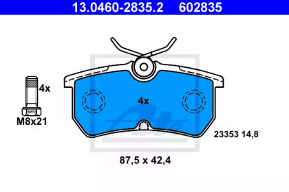 Тормозные колодки ATE для FORD FOCUS седан (DFW) 1.8 16V