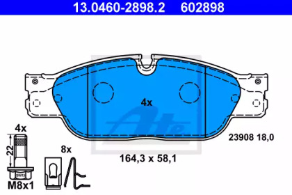 Тормозные колодки ATE для JAGUAR S-TYPE (X200) 2.5 V6