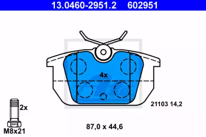 Тормозные колодки ATE для ALFA ROMEO 146 (930_) 1.7 i.e. 16V (930.B1)