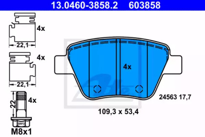 Тормозные колодки ATE для VW GOLF VI (5K1) 1.6
