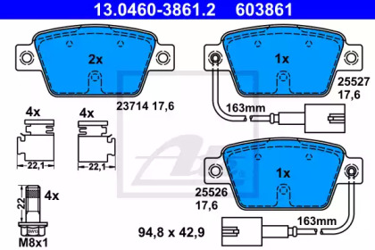 Тормозные колодки ATE для FIAT STILO Multi Wagon (192_) 1.9 JTD