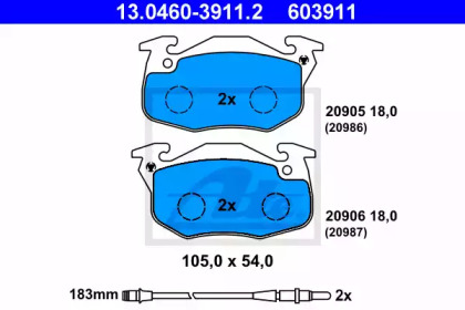 Тормозные колодки ATE для PEUGEOT 205 I (741A/C) 1.7 Diesel