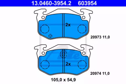 Дисковой тормозной механизм ATE для PEUGEOT 306 Кабриолет (7D, N3, N5) 1.8 16V