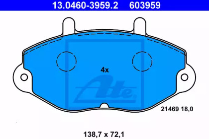 Дисковой тормозной механизм ATE для FORD TRANSIT Фургон (E_ _) 2.0 i (EAL, EAS)