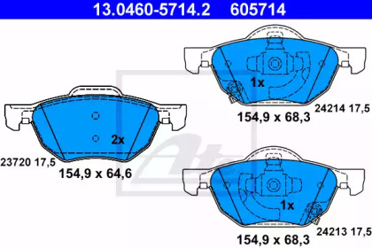 Тормозные колодки ATE для HONDA ACCORD VII Tourer (CM, CN) 2.4 (CM2)
