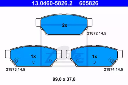 Тормозные колодки ATE для MITSUBISHI LANCER V (CB_A, CD_A, CE_A) 1.6 16V 4WD (CD4A)