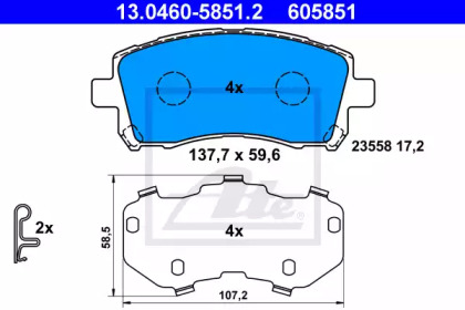Дополнительные работы ATE для SUBARU IMPREZA седан (GD) 2.0 i AWD