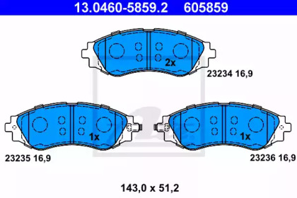 Тормозные колодки ATE для CHEVROLET NUBIRA седан 2.0 D