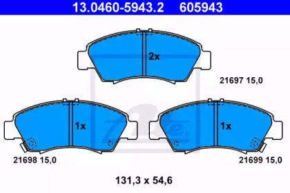 Тормозные колодки ATE для HONDA JAZZ II (GD_, GE3, GE2) 1.3 (GD1)