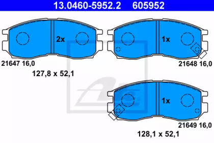 Тормозные колодки ATE для MITSUBISHI LANCER V (CB_A, CD_A, CE_A) 1.8 16V (CB5A)