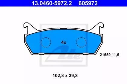 Дисковой тормозной механизм ATE для MAZDA 323 S IV (BG) 1.8 16V Turbo 4WD