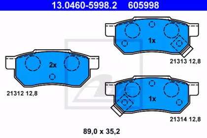 Тормозные колодки ATE для HONDA PRELUDE III (BA) 2.0 i EX 16V (BA2)