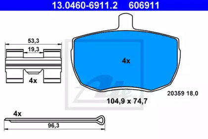 Дисковой тормозной механизм ATE для FORD TRANSIT Фургон (V_ _) 2.4 D (VVS)