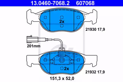 Тормозные колодки ATE для ALFA ROMEO 146 (930_) 1.7 i.e. 16V (930.B1)