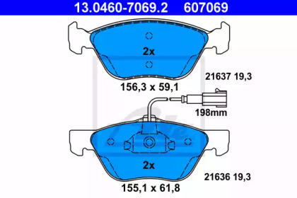 Дисковой тормозной механизм ATE для ALFA ROMEO 146 (930_) 2.0 16V Quadrifoglio (930.B5)