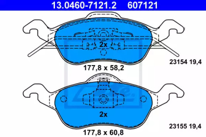 Тормозные колодки ATE для FORD FOCUS седан (DFW) 1.8 16V