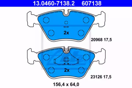 Тормозные колодки ATE для JAGUAR XJ (XJ40, XJ81) 6 3.2 24V