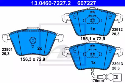 Тормозные колодки ATE для VW GOLF VI (5K1) 1.6