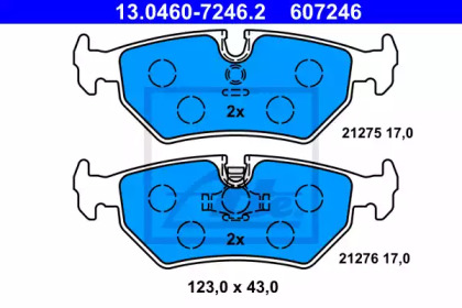 Тормозные колодки ATE для JAGUAR XJ (XJ40, XJ81) 6 3.2 24V