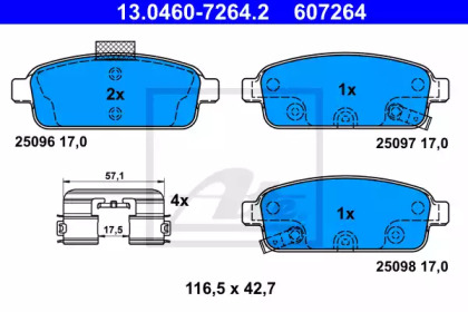 Дисковой тормозной механизм ATE для CHEVROLET CRUZE Station Wagon (J308) 1.4