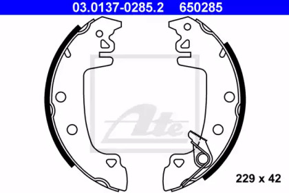 Тормозная колодка / накладка ATE для PEUGEOT 305 II Break (581E) 1.9 Diesel