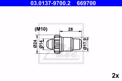 Тормоза ATE для JAGUAR XK 8 купе (X100) 4.0