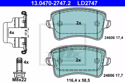 Дисковой тормозной механизм ATE для AUDI A4 Avant (8K5, B8) 2.0 TDI quattro
