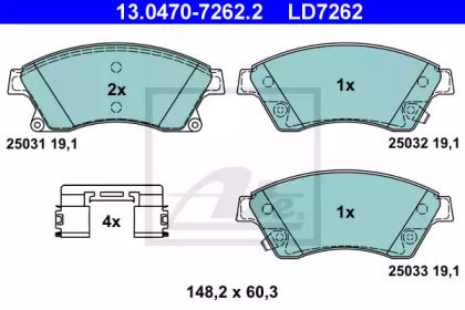 Дисковой тормозной механизм ATE для CHEVROLET CRUZE Station Wagon (J308) 1.4