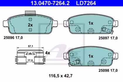 Дисковой тормозной механизм ATE для CHEVROLET CRUZE Station Wagon (J308) 1.4