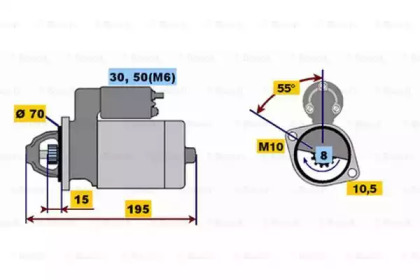 Стартер BOSCH для NISSAN PRIMERA Hatchback (P11) 1.6 16V