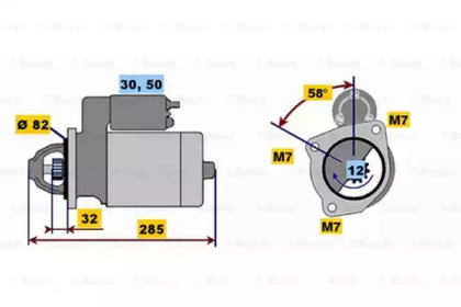 Стартер BOSCH для PEUGEOT J5 автобус (290P) 2.5 D