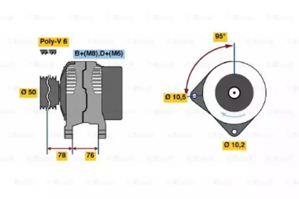 Генератор BOSCH для BMW 3 Compact (E36) 323 ti