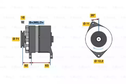 Генератор BOSCH для ALFA ROMEO 164 (164_) 2.0 Turbo
