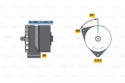 Генератор BOSCH для VW GOLF II (19E, 1G1) 1.8 i Cat Syncro