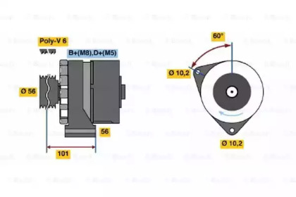 Генератор BOSCH для MERCEDES-BENZ T1 автобус (602) 310 D 2.9