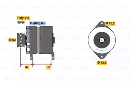 Генератор BOSCH для ALFA ROMEO 146 (930_) 1.9 TD (930.B4A)