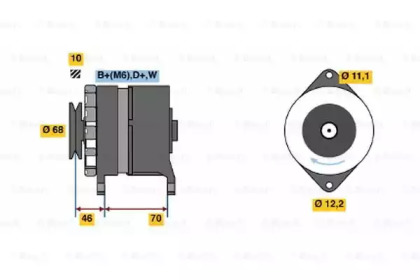 Генератор BOSCH для ALFA ROMEO ALFETTA (116_) 2.0 TD (116.BA)