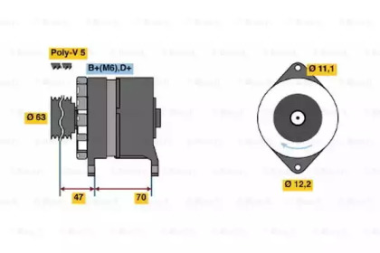 Генератор BOSCH для ALFA ROMEO 146 (930_) 1.9 TD (930.B4A)