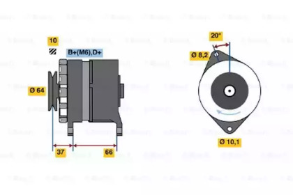 Генератор BOSCH для PEUGEOT J9 автобус 2.3 D